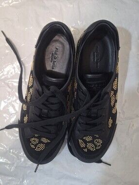 Rag & Bone Black Sneakers with Gold Stud Detailing Size 40